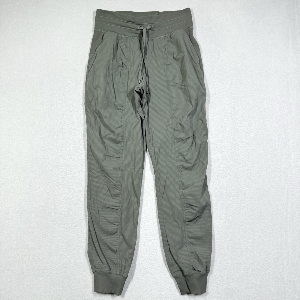 Lululemon Dance Studio Pants Womens 4 Mid Rise Jogger Green Athleisure Pull On